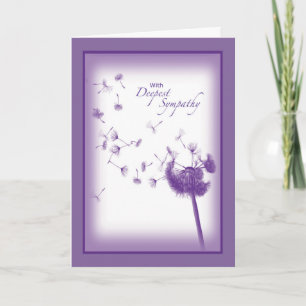 Purple Dandelion Sympathy Card