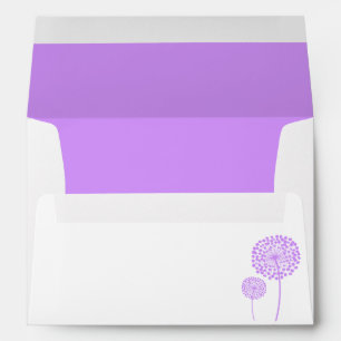Purple Dandelion Wedding Envelope