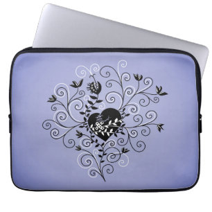 Purple Dark Abstract Whimsical Fixed Broken Heart Laptop Sleeve