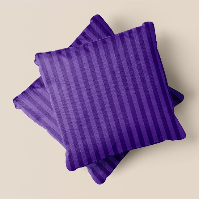 Purple & Dark Purple Stripes Throw Pillow (Purple & Dark Purple Stripes Throw Pillow)