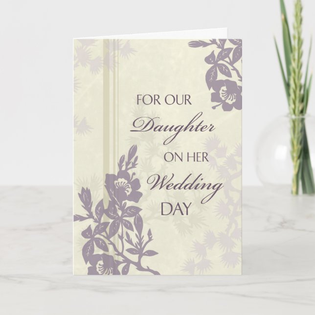 Purple Daughter Wedding Congratulations Card (Front)