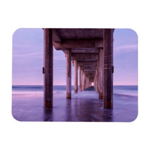 Purple Dawn At Scripps Pier Magnet