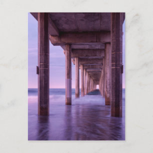 Purple Dawn At Scripps Pier Postcard