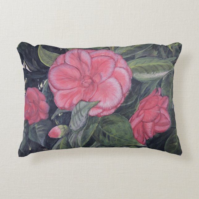 Purple Dawn Camellia Pillow (Front)