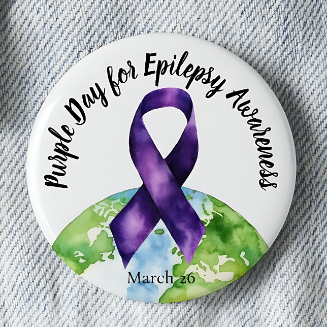 Purple Day Epilepsy Awareness March 26 2 Inch Round Button (Creator Uploaded)