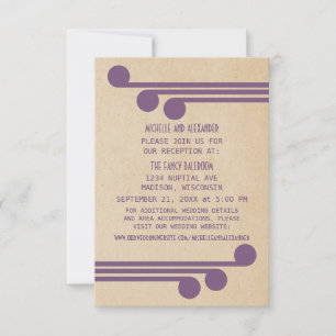 Purple Deco Chic Reception Card