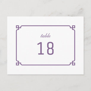 Purple Deco Chic Table Number Postcard