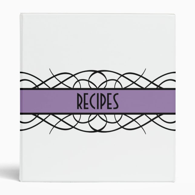 Purple Deco Flourish Binder (1 inch) (Front)