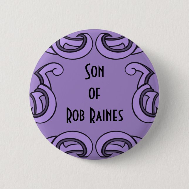Purple Deco Name Tag 2 Inch Round Button (Front)