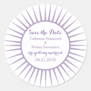 Purple Deco Retro Enregistrer les stickers Date