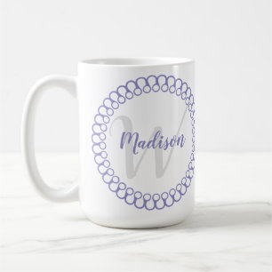 Purple Decorative Circle Personalize Monogram Mug