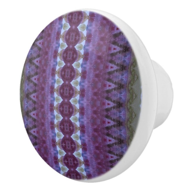 Purple Decorative Pattern Ceramic Knob (Right)