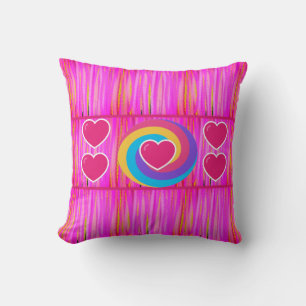 Purple Decorative Throw Pillow for Sofa with Heart