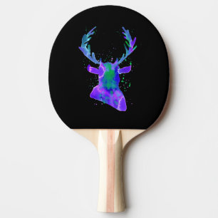 Purple Deer Silhouette Ping Pong Paddle