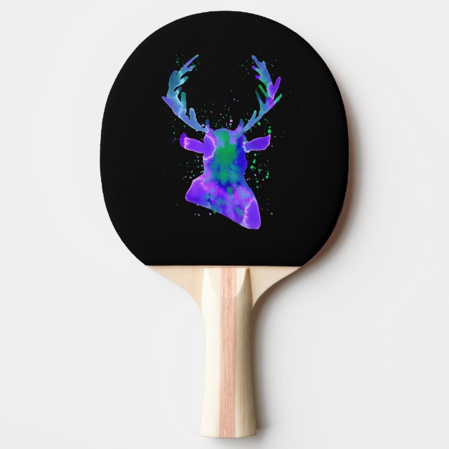 Purple Deer Silhouette Ping Pong Paddle (Front)