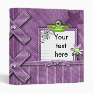 purple denim girly notes journal binder