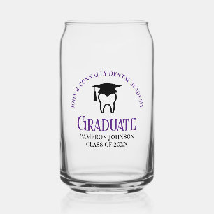 Purple Dental School Custom Dentist Graduation Can Glass