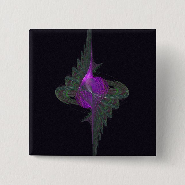 Purple Dervish Abstract Art 2 Inch Square Button (Front)