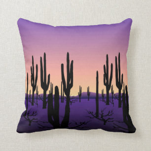 Purple Desert Throw Pillow