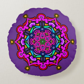 Purple design  round pillow