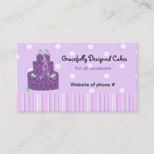 Purple Designer Wedding Cake Business Card