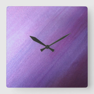 Purple Diagonal Design Square Wall Clock