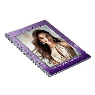 Purple Diamond Custom Photo Pageant Notebook