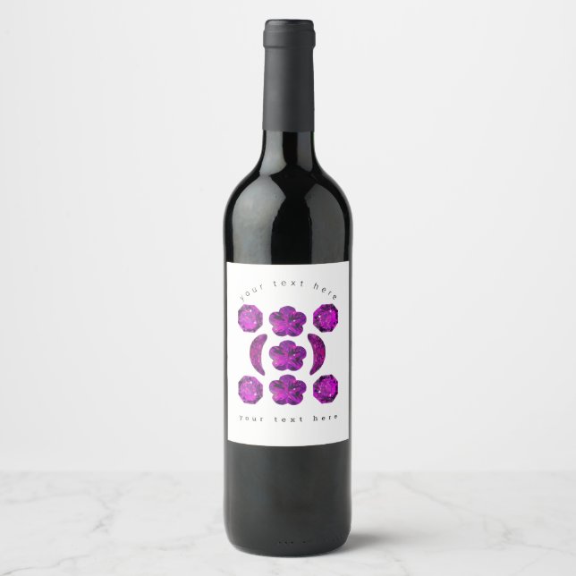 Purple Diamond Design Wine Label (Front)