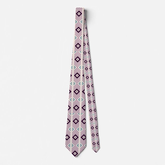 Purple Diamond Designer Men's Tie (Front)