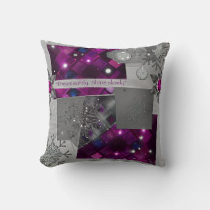Purple Diamond Gem Pattern Pillow