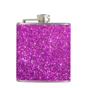 Purple Diamond Glitter Hip Flask