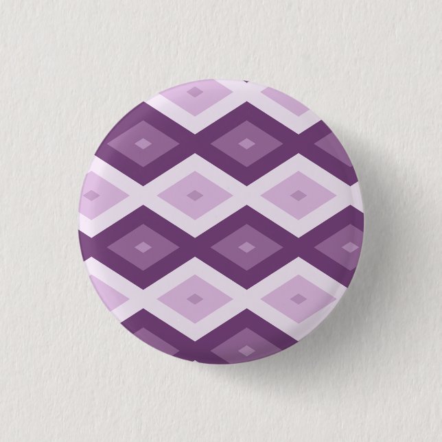 Purple diamond pattern 1 inch round button (Front)
