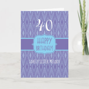 Purple diamond pattern birthday card for lady