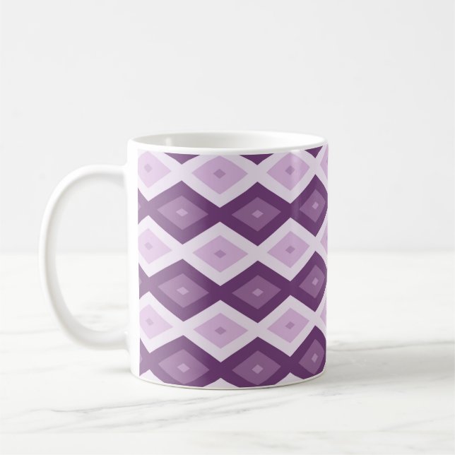 Purple diamond pattern coffee mug (Left)