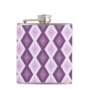 Purple diamond pattern hip flask