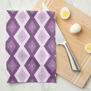 Purple diamond pattern kitchen towel