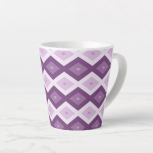 Purple diamond pattern latte mug
