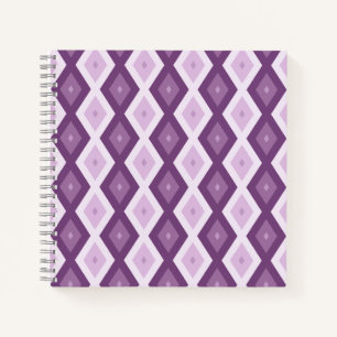 Purple diamond pattern notebook