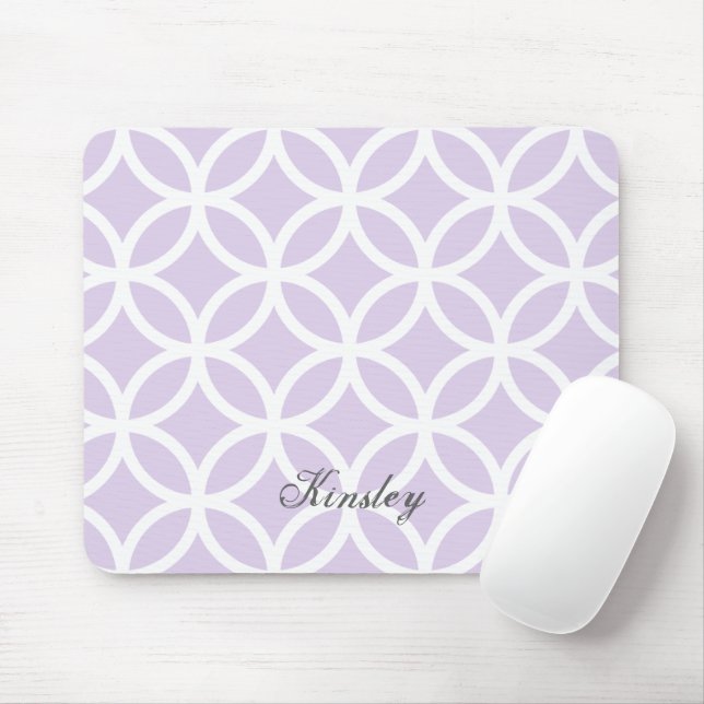 Purple Diamond Pattern Personalized Mousepad (With Mouse)