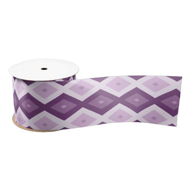 Purple diamond pattern satin ribbon (Spool)