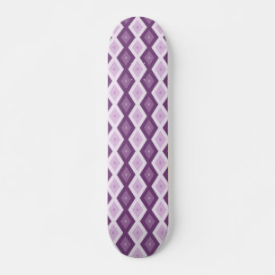 Purple diamond pattern skateboard