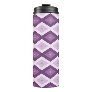 Purple diamond pattern thermal tumbler