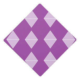 Purple diamond shapes pattern graduation cap topper