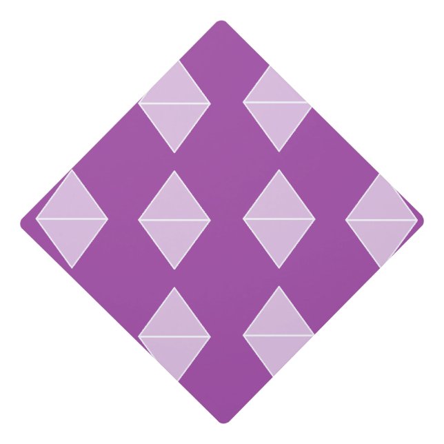 Purple diamond shapes pattern graduation cap topper (Front)