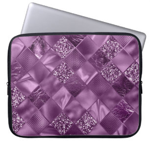 PURPLE DIAMOND SHIMMER DIAMOND PATTERN LAPTOP SLEEVE