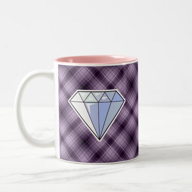 Purple Diamond Two-Tone Coffee Mug (Left)
