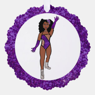 Purple & Diamonds Dancer Ornament Card A