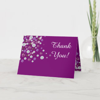 Purple Diamonds Folded Thank You Card