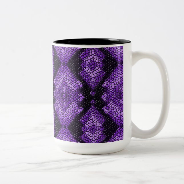 Purple Diamonds Mosaic Tiles Pattern Mug (Right)
