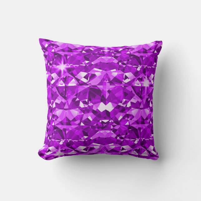 Purple Diamonds Passion Throw Pillow (Front)
